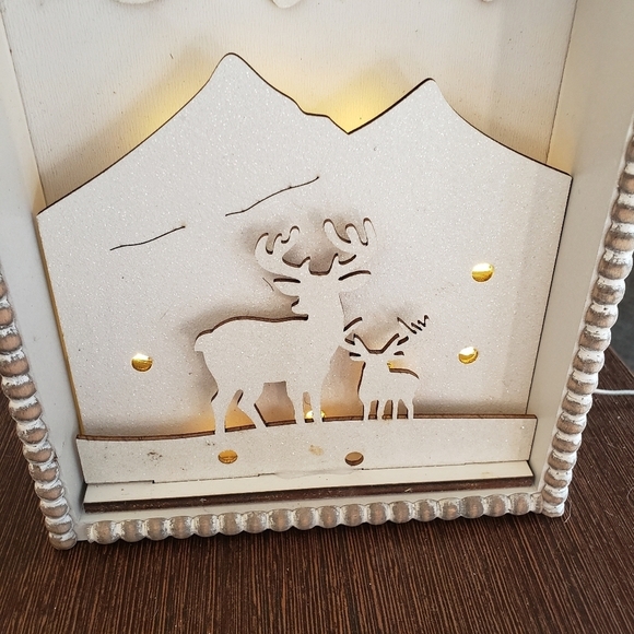 Light Up Let it Snow Sign with Snow Drifts and Reindeer - Picture 4 of 6